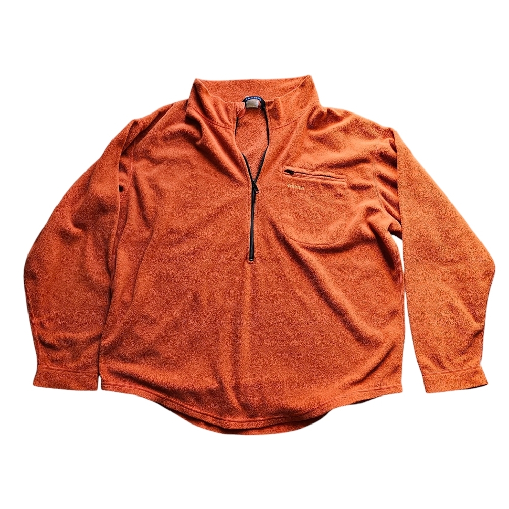 Schoffel Mens fleece pullover orange quarter zip‎ Large Outdoor Hiking
